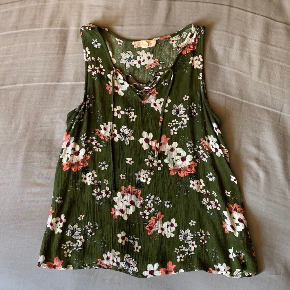 Hippie Rose Floral Tank Top Size S
